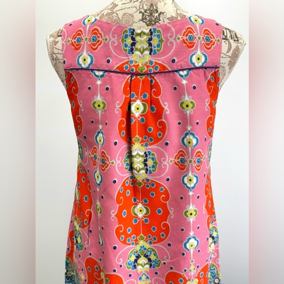 MAEVE for ANTHROPOLOGIE Red and Pink ORAVA mod floral shift dress size 4 - Picture 6 of 16